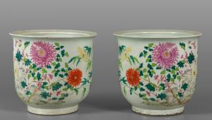 Pair of large cachepots, China 19th century