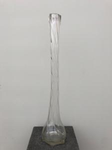 Klarglasvase mit Drehdesign. Murano.