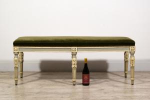 Banc neoclassique en bois laqué, Piémont, fin du XVIIIe siècle - Foto 5