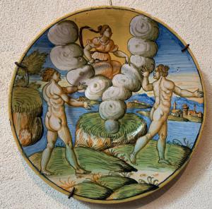 Historiated plate. 16th century.