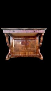 Console in burr veneer with inlays.