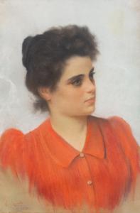 Vincenzo Caprile, „Frauenporträt“, Pastell auf Papier, 1897