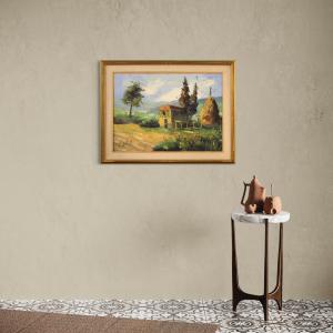 Cuadro italiano firmado, paisaje campestre del siglo XX - Foto 6