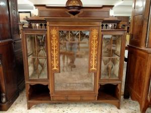 Vetrina 3 porte inglese in mogano di inizio 1900