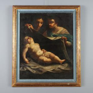 Dipinto Adorazione del Bambino