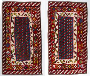 Pair of small GASHGAI or Kashkai carpets or bedside rugs - n. 1197 -