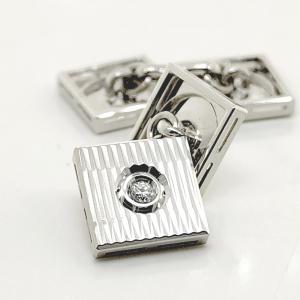 Gemelli in oro bianco diamanti 