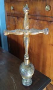Antica croce processionale in legno dorato  H,45 CM