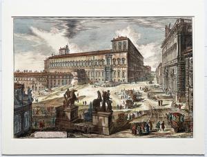 "View of Piazza di Monte Cavallo" - Print by Piranesi