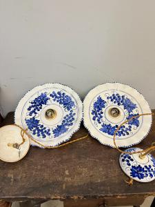Paar handbemalte Keramiklampen XX Jh., 30x7cm
