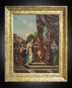 Dipinto antico Neoclassico raffigurante una scena mitologica. Napoli fine XVIII secolo.