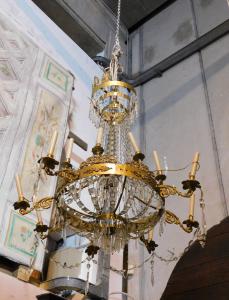 lamp174 - Vergoldeter Bronzeleuchter, 19. Jahrhundert, Maße cm B 120 x H 110