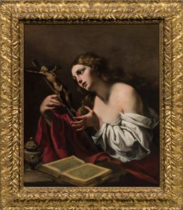 Luca Ferrari, detto Luca da Reggio (Reggio Emilia, 1605 – Padova, 1654)  La Maddalena in adorazione del crocifisso