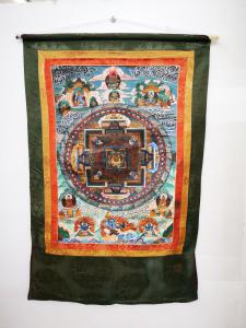 Thangka tibetano, século XX, pintura a têmpera sobre tecido