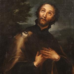 Grande dipinto religioso del XVII secolo, San Rocco