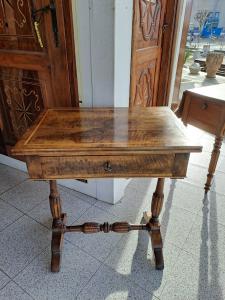 Walnut burl side table