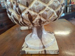 Par de pinhas de cerâmica cor de marfim - Foto 7