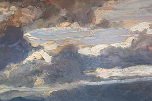 Lorenzo Delleani, “Hilly Landscape”, oil on panel, 1887 - Foto 7