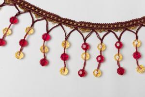 Bordeaux Red Beaded Fringe - BP/03 -