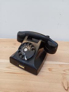 Telefono bachelite nero Siemens anni 40-50 funzionante - apparecchio telefonico