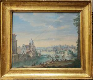 Roman views, pair