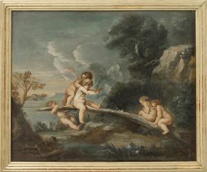 Claudio Francesco Beaumont, "Il gioco dell'altalena", olio su tela, cm.58x69