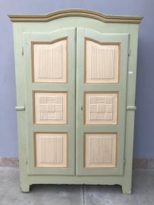 Piedmontese Aqua Green Lacquered Wardrobe with 2 doors - Restored (work in progress)_car 2280
