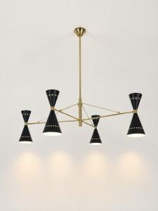 Black Double Cone Chandelier - Vintage