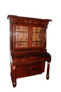 Bibliothek mit Schreibtischplatte im französischen Empire-Stil aus Palisanderholz aus dem 19. Jahrhundert