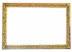 Cornice intagliata e dorata a foglia d'oro