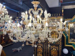 Gondel-Kronleuchter aus Muranoglas mit 14 Lichtern