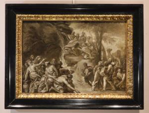 Mosè fa scaturire l'acqua dalle rocce, Scuola romana del XVII secolo