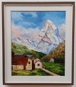 Quadro olio su tela Cervino - Dipinto - autore Tere - 1979