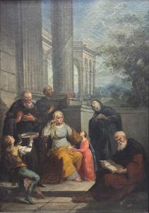 S.Anna e l’educazione della Vergine Maria, dipinto su tela, XIX secolo.