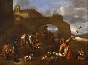 O regresso da caça, Jan Miel (Antuérpia, 1599 - Turim, 1663) atribuível