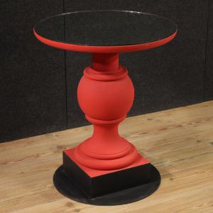 Tavolino italiano dipinto rosso anni 70