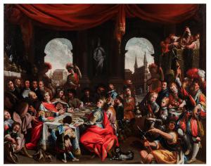 Barbelli Gian Giacomo (1604-1656) "Banquete para o casamento de Ester e Assuero"