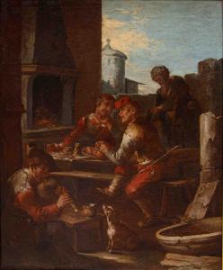 Giacomo Francesco Cipper, detto il Todeschini (Feldkirch, 15 luglio 1664 – Milano, 17 ottobre 1736), Scena di osteria con suonatore di zampogna