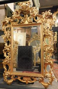 specc450 - Golden and sculpted mirror, 19th century, cm W 132 x H 180