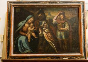 Geburt: Italienisches Gemälde aus dem 17. Jahrhundert - O/6052