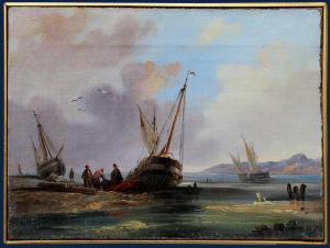 Attrib. to Achille Dovera (Milan, 1838 - 1895), Coastal View