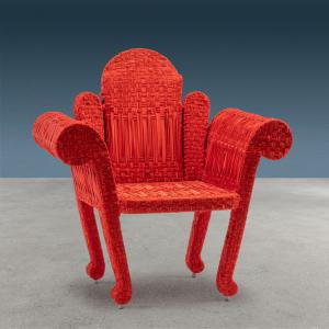 Armchair 'Tre Schienali' by Anacleto Spazzapan 'Tessuto' Series