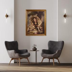 Tableau italien ancien du 17ème siècle, Vierge à l'Enfant - Foto 9