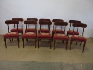 GRUPPO DI N. 10 SEDIE IN MOGANO STILE DIRETTORIO EPOCA 800 INGLESI  cm L50xP45xH90