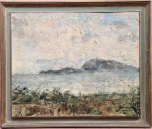 Antonio Mancini 1852-1930 "Gaeta seen from Formia" 1924-25.