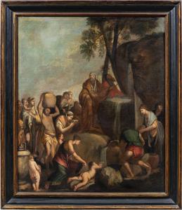 Bottega di Giulio Carpioni (Venezia 1613 - Vicenza 1678) - Mosè fa scaturire l'acqua dalla roccia.