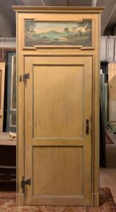 PTL731 - Lackierte Tür mit bemaltem Rahmen, 18. Jahrhundert, Maße B 117 x H 272 cm Durchgang B 90 x H 207 cm