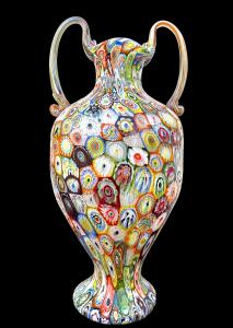 Grande vaso a 'murrine giganti' a due manici.A.Ve.M.Murano 
