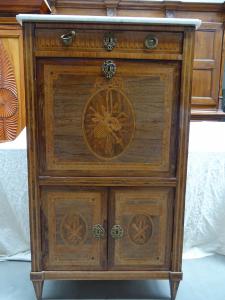 Secretaire lastronato e intarsiato Luigi XVI seconda metà 1700 Francia