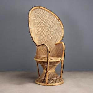 Poltrona em Rattan Itália Século XX